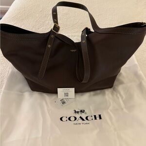 Coach Gramercy Leather Tote in Brass/Maple